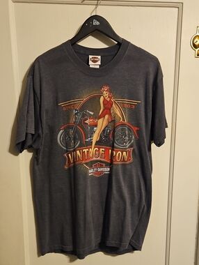 Harley-Davidson Vintage Iron Graphic Tee - Black with Red & Gold